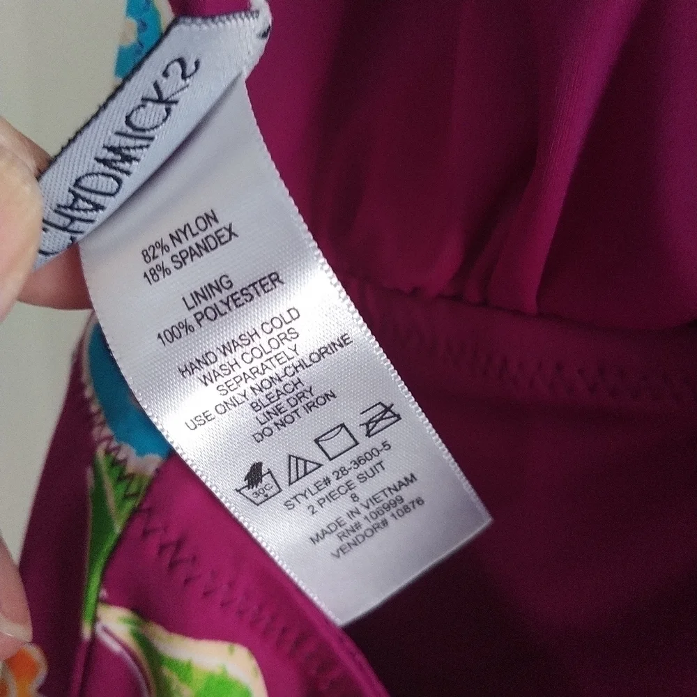 Chadwick's Floral Two Piece Tankini Skirted Bathing Suit 8 - Picture 9 of 12